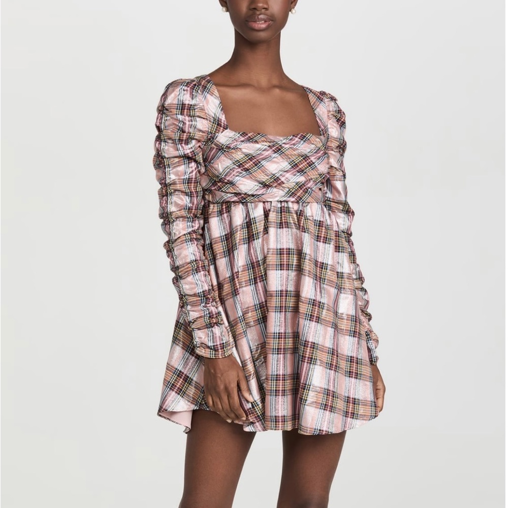 Saylor plaid dress size small -NWT